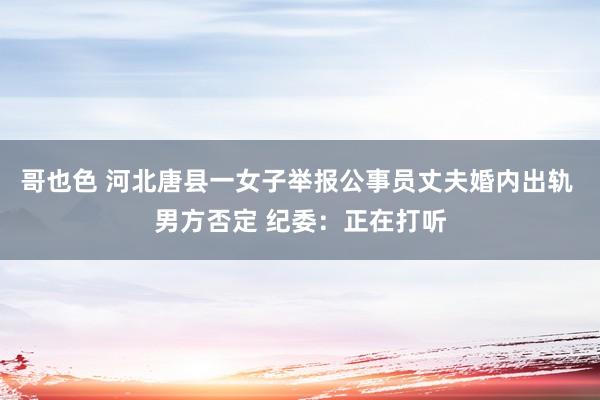哥也色 河北唐县一女子举报公事员丈夫婚内出轨 男方否定 纪委：正在打听
