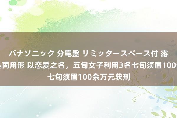 パナソニック 分電盤 リミッタースペース付 露出・半埋込両用形 以恋爱之名，五旬女子利用3名七旬须眉100余万元获刑