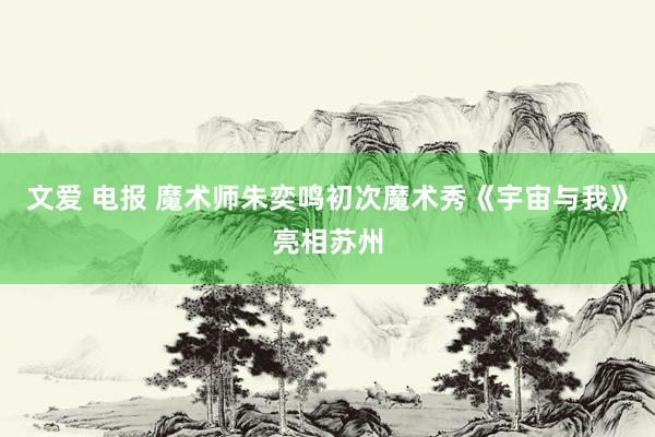 文爱 电报 魔术师朱奕鸣初次魔术秀《宇宙与我》亮相苏州