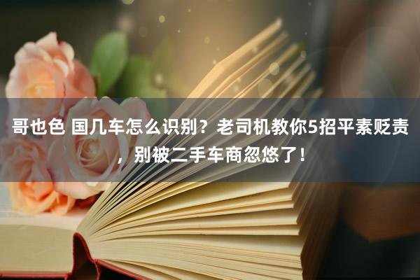 哥也色 国几车怎么识别？老司机教你5招平素贬责，别被二手车商忽悠了！