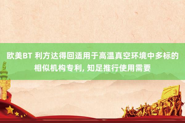 欧美BT 利方达得回适用于高温真空环境中多标的相似机构专利， 知足推行使用需要