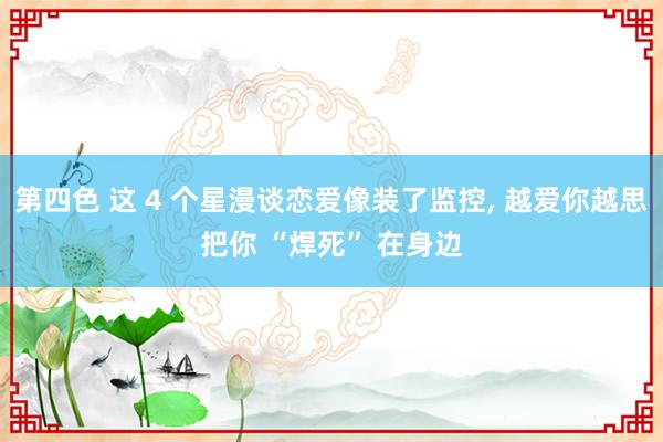第四色 这 4 个星漫谈恋爱像装了监控， 越爱你越思把你 “焊死” 在身边