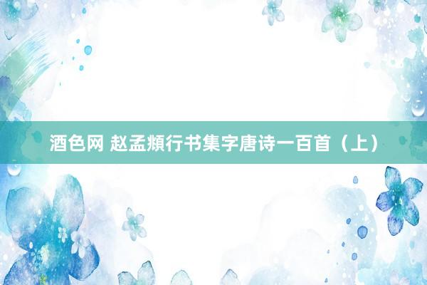 酒色网 赵孟頫行书集字唐诗一百首（上）