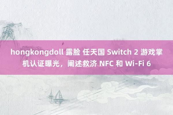 hongkongdoll 露脸 任天国 Switch 2 游戏掌机认证曝光，阐述救济 NFC 和 Wi-Fi 6